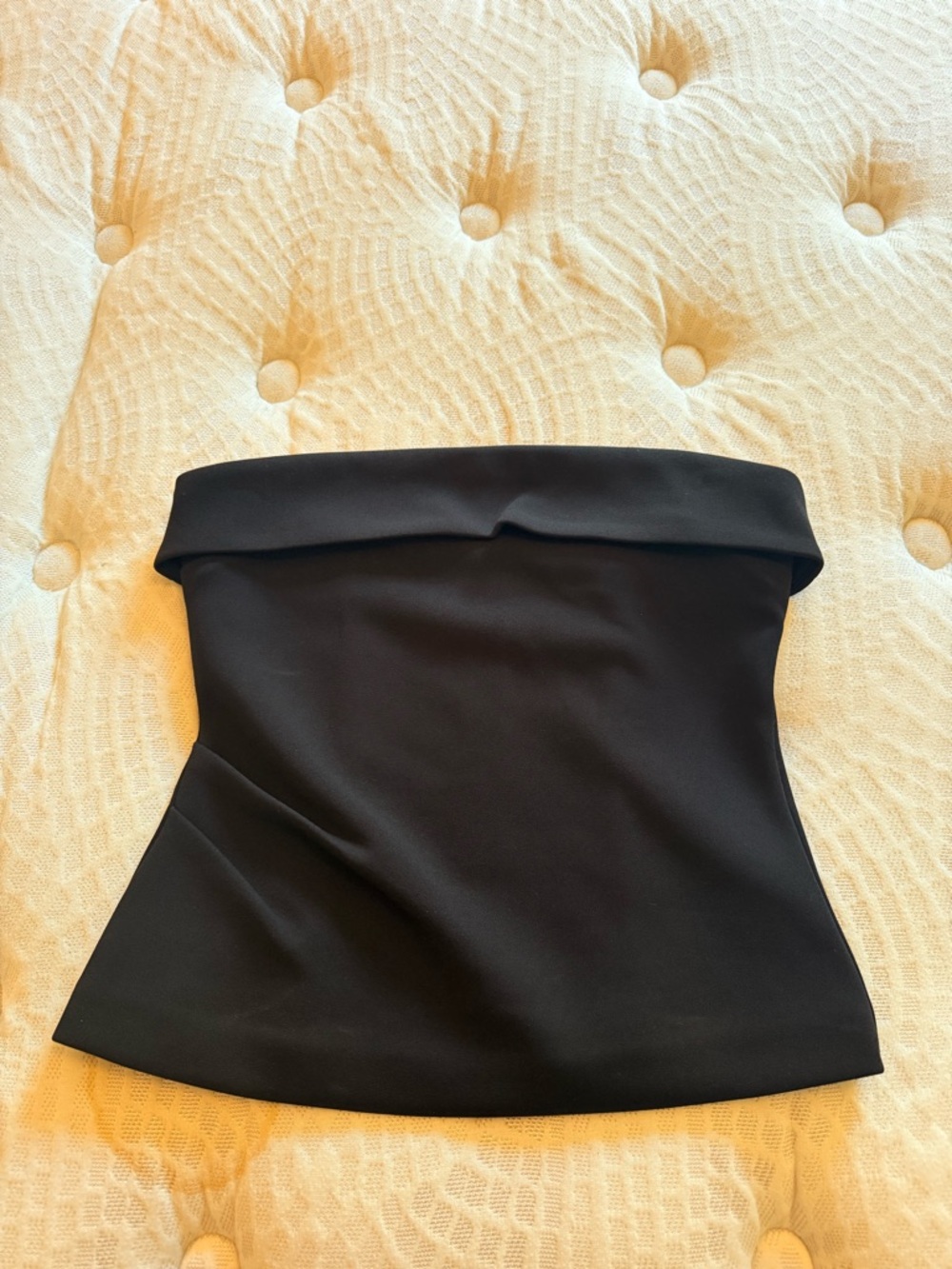 Aritzia Babaton Black Strapless Fold-Over Top